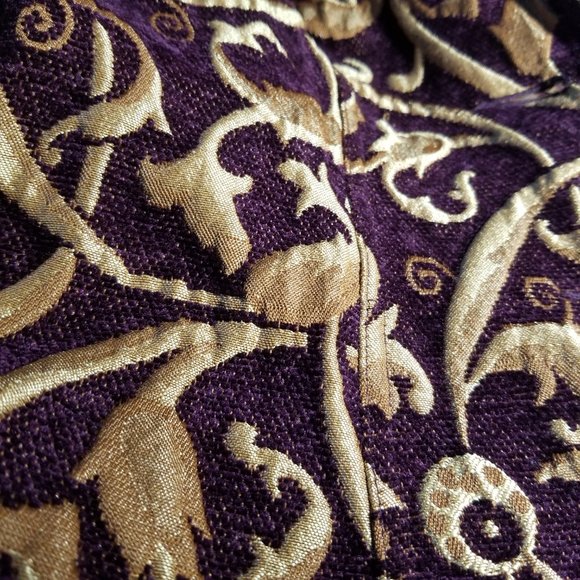 Women’s Burgundy & Gold Jacket Blazer Erin LondonJacquard Fabric Lined  Size 8 - Picture 5 of 9